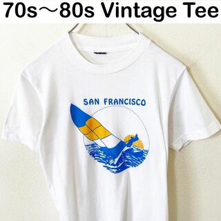 70s〜80s Vintage プリント　Tシャツ　半袖　古着　ヴィンテージ(Tシャツ/カットソー(半袖/袖なし))