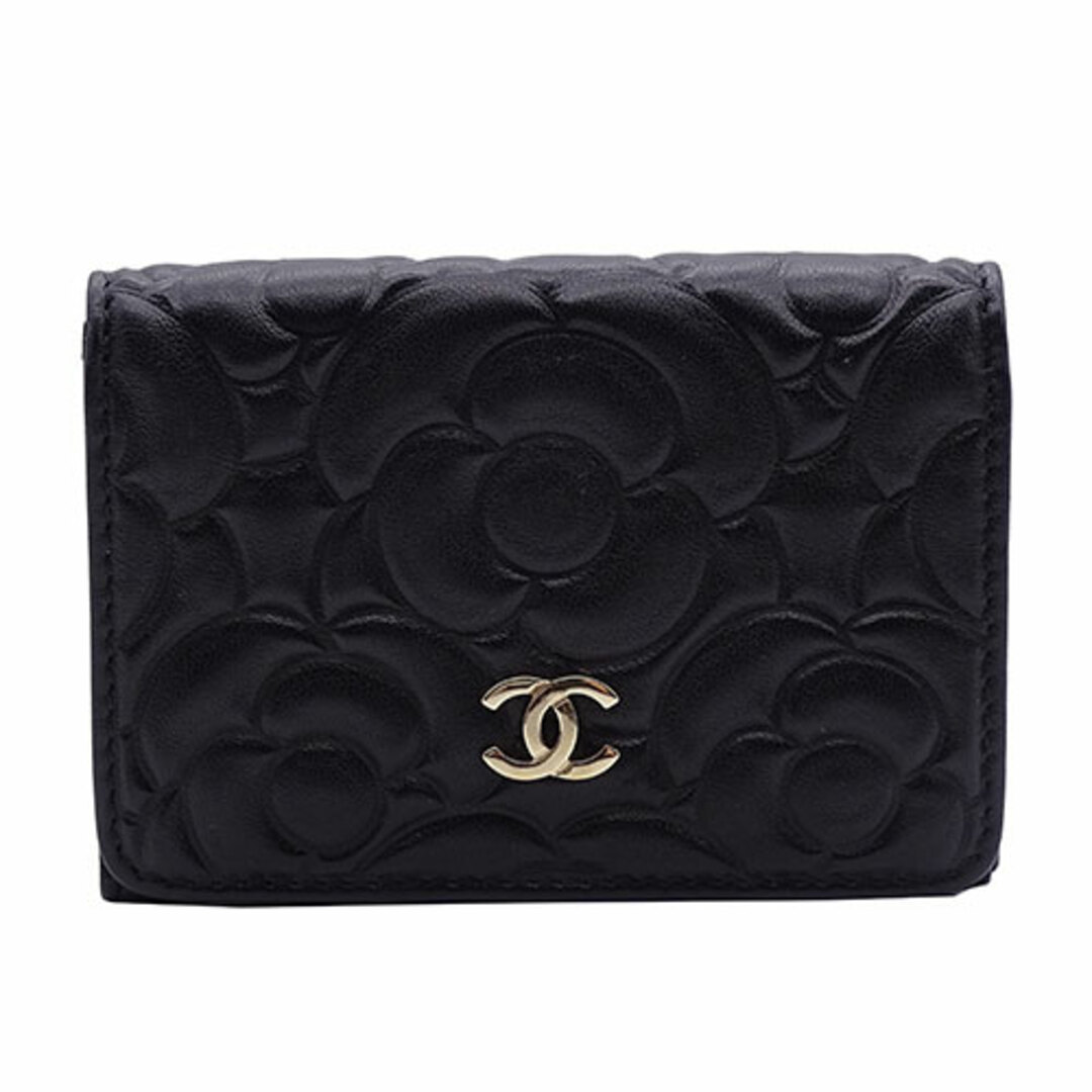 シャネル CHANEL 財布 レディース ブランド 三つ折り財布 レザー