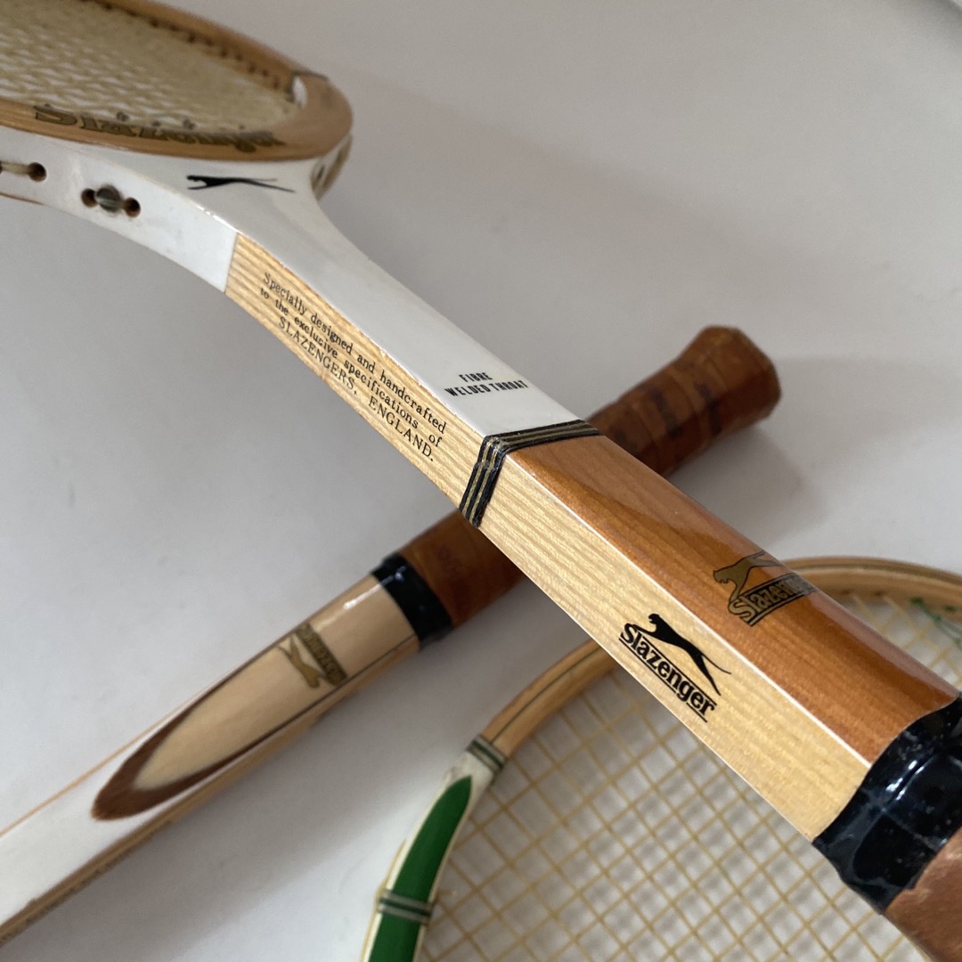 スラセンジャーヴィンテージラケット3本組み 70s ウッドslazenger