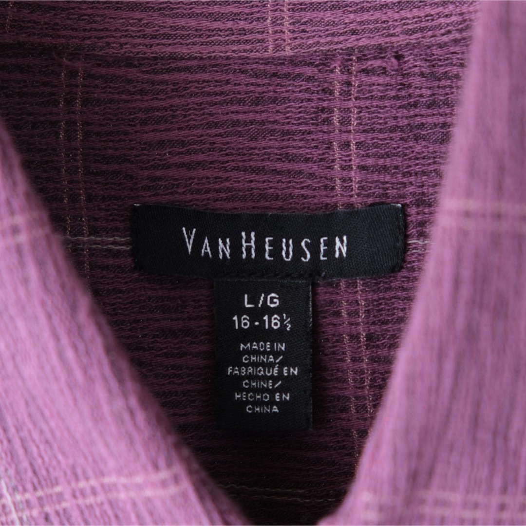 SSHS00288VAN HEUSEN Purple Check Shirt