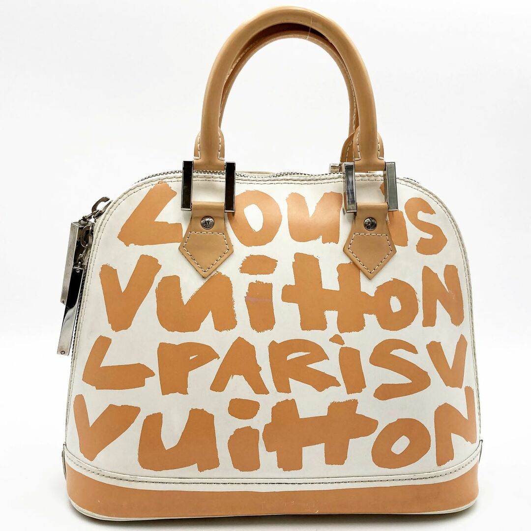 LOUIS VUITTON ルイ・ヴィトン アルマMM モノグラム グラフィティ ハンドバッグ ベージュ アイボリー レザー レディース ファッション M92180 USEDファスナー内側