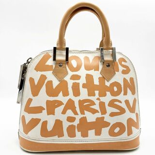 セール LOUIS VUITTON ルイ・ヴィトン アルマMM モノグラム・グラフィティ ハンドバッグ バッグ ホワイト レザー レディース ファッション M92180 USED