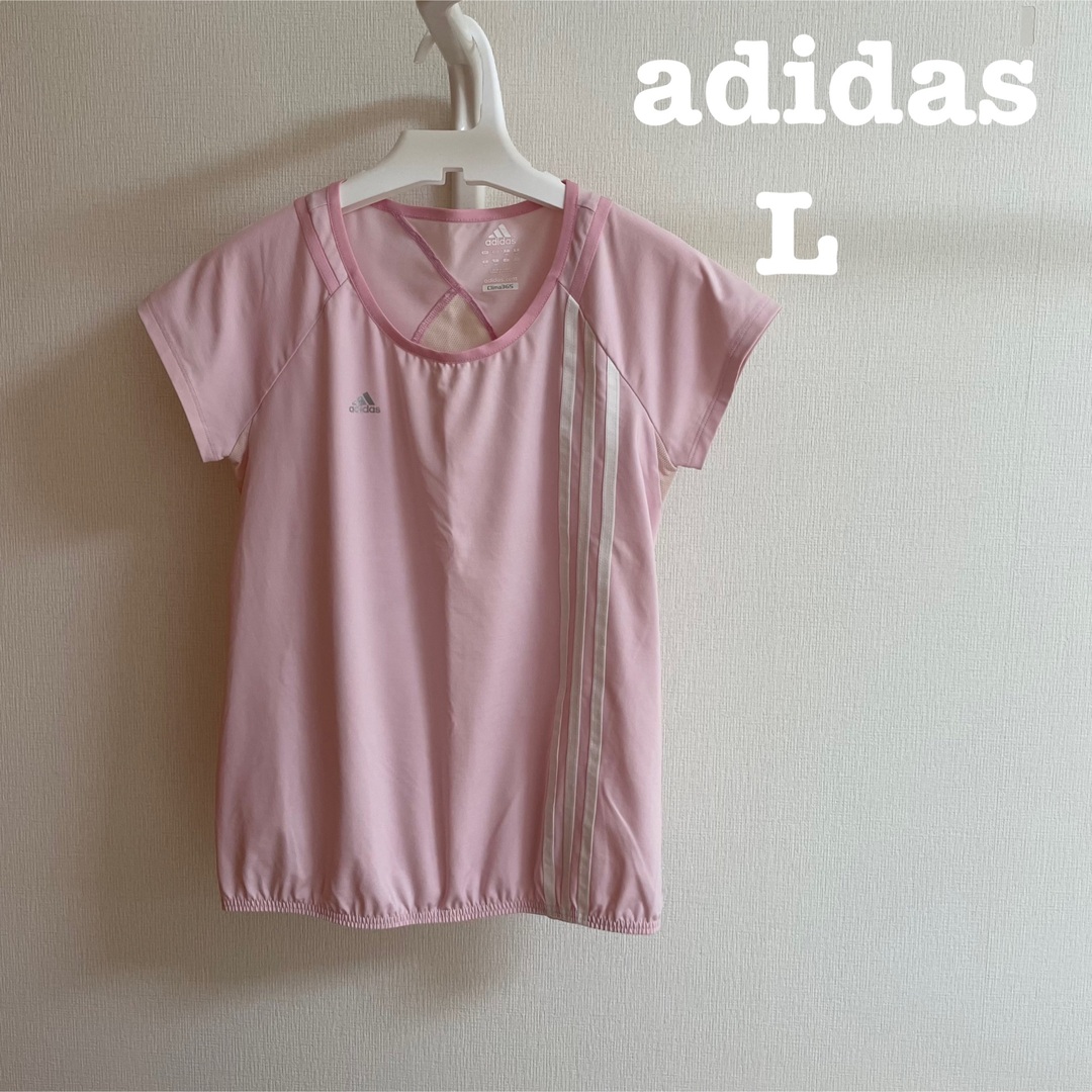adidas(アディダス)のadidas Tシャツ Lサイズ レディースのトップス(Tシャツ(半袖/袖なし))の商品写真