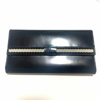 グッチ(Gucci)のGUCCI グッチ　長財布　定期入れ　ブラック　エナメル　レディース　財布　黒(財布)