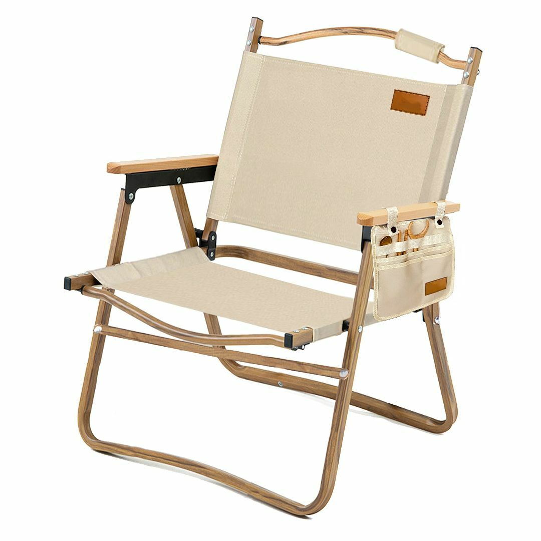 【色: ベーシュ】アウトドア チェア キャンプ チェア 軽量 折りたたみ 椅子