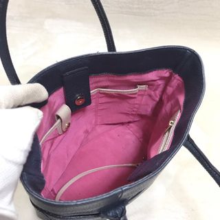 A.D.M.J. - 美品 ADMJ ロゴ スタッズ ダークブルー トートバッグ