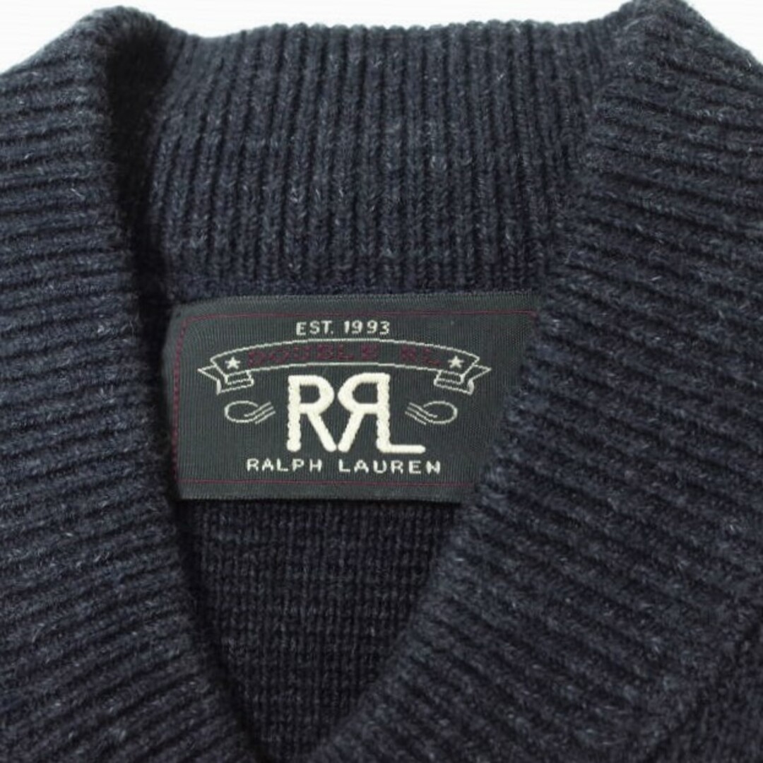 RRL(ダブルアールエル)のRRL ダブルアールエル BASEBALL JACKET ベースボールジャケット 782704932001 S NAVY スタジアムジャンパー Double RL ニット スタジャン カーディガン アウター【中古】【RRL】 メンズのジャケット/アウター(スタジャン)の商品写真