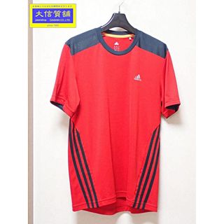 アディダス(adidas)のADIDAS CLIMALITE メンズ 半袖Tシャツ M G89754 レッドｘブラック 中古B 【送料無料】  ◆管理番号：A-8174(Tシャツ/カットソー(半袖/袖なし))