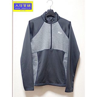 フィラ(FILA)のFILA SPORTS フィラ メンズ トラックジャケット M プルオーバー ブラックｘグレー 中古B+ 【送料無料】  ◆管理番号：A-8180(ナイロンジャケット)