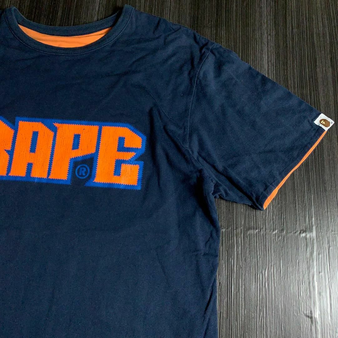 激レア 初期タグ 日本製 BAPE ベイプ リバーシブル Tシャツ ロゴ L