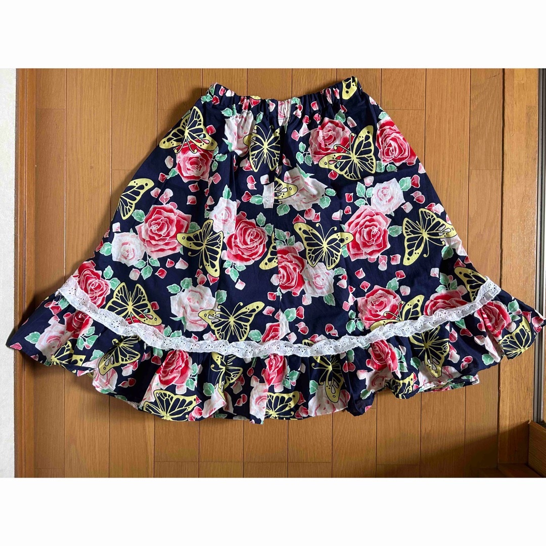 浴衣ドレス　150 帯付き キッズ/ベビー/マタニティのキッズ服男の子用(90cm~)(甚平/浴衣)の商品写真