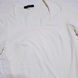 ミッシェルクラン(MICHEL KLEIN)の古着 MICHEL KLEIN 無地 白半袖Tシャツ(Tシャツ(半袖/袖なし))