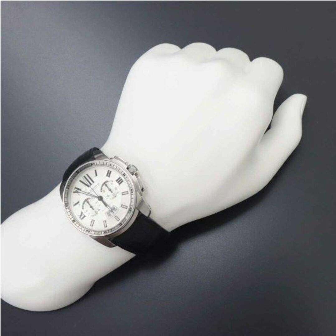 Cartier(カルティエ)のカルティエ Cartier カリブル ドゥ カルティエ クロノグラフ W7100046 メンズ 腕時計 デイト 自動巻き Calibre de Cartier VLP 90195580 メンズの時計(腕時計(アナログ))の商品写真