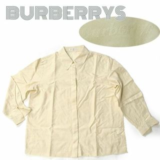 バーバリー(BURBERRY)のバーバリー■シルク混　総ロゴグラム長袖シャツブラウス　トップス　11号L(シャツ/ブラウス(長袖/七分))