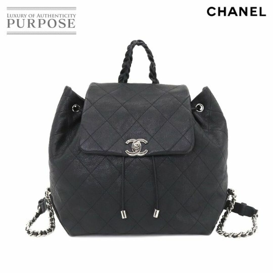 未使用 展示品 シャネル CHANEL マトラッセ チェーン バックパック リュックサック キャビアスキン レザー ブラック VLP 90195360