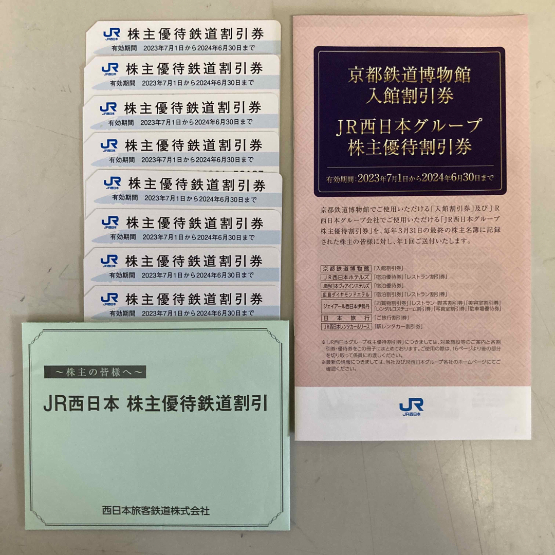 JR西日本　株主優待鉄道割引券　8枚