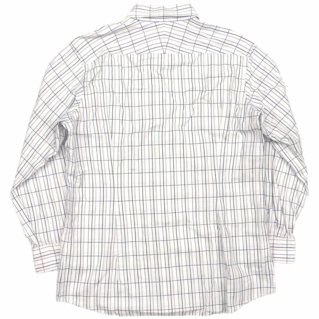 BURBERRY BLACK LABEL(バーバリーブラックレーベル)の日本製 バーバリーロンドン チェックシャツ L メンズ 長袖 白 X6829 メンズのトップス(シャツ)の商品写真