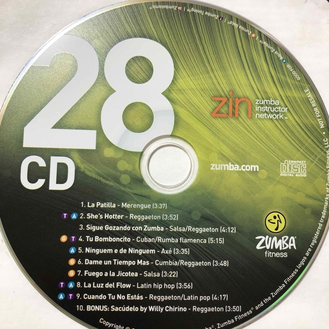 Zumba(ズンバ)のズンバ　ZIN28  CD エンタメ/ホビーのDVD/ブルーレイ(スポーツ/フィットネス)の商品写真