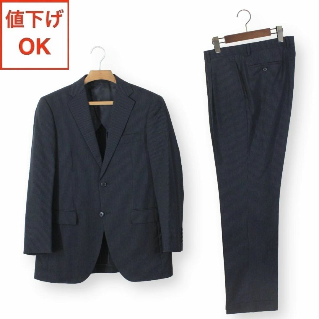 38【美品】五大陸 スーツ A6 メンズ L ダークネイビー 濃紺 モヘヤ 春夏 | フリマアプリ ラクマ