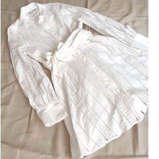 ザラ(ZARA)のZARA  長袖　シャツ　レース(シャツ/ブラウス(長袖/七分))