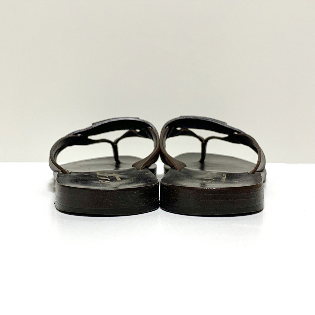 Gucci(グッチ)の☆良品 グッチ レザー ロゴ プレート ストラップ トング サンダル イタリア製 レディースの靴/シューズ(サンダル)の商品写真