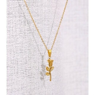 【rose charm gold necklace】#07 18k
