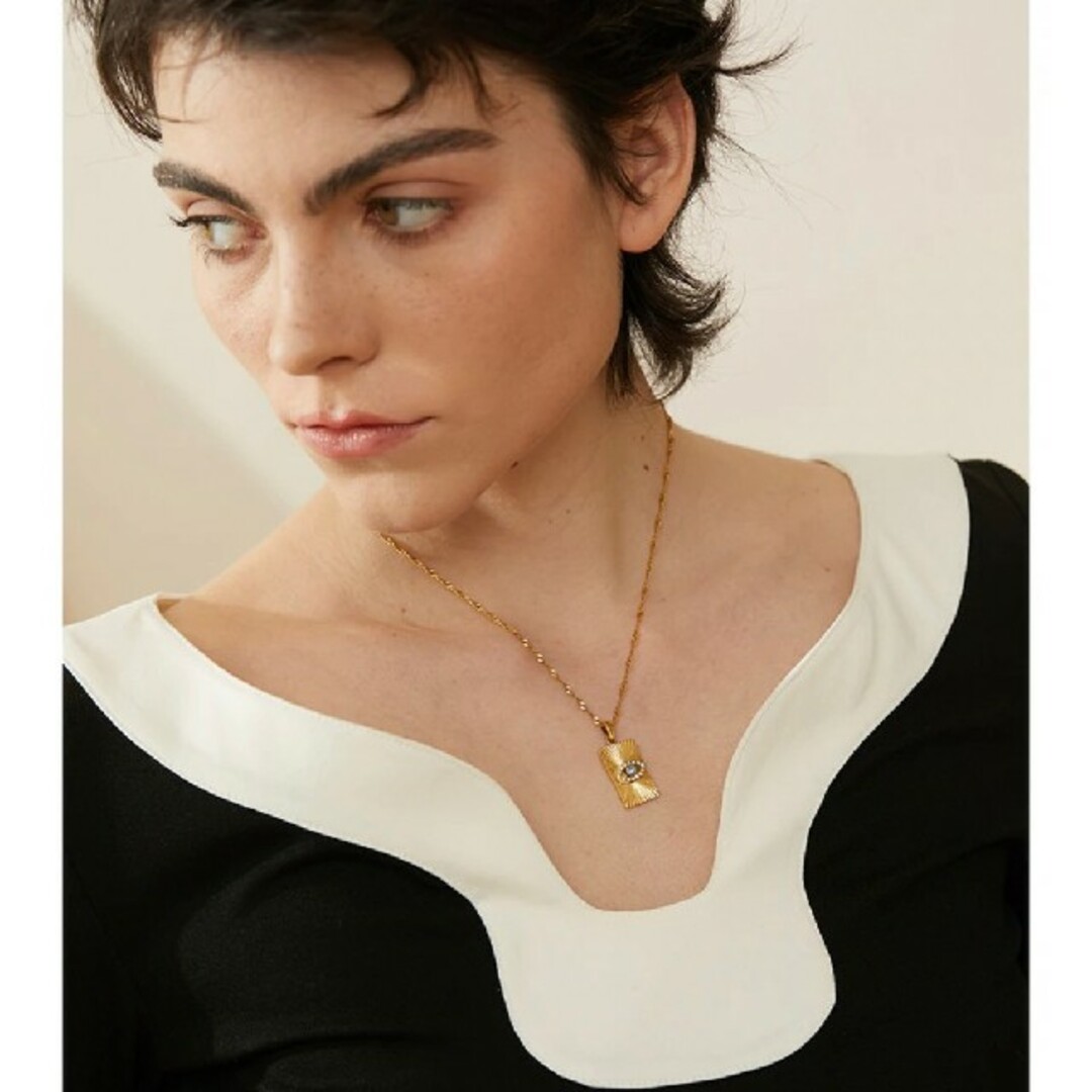 STUSSY(ステューシー)の【Square charm gold necklace】#10 18k メンズのアクセサリー(ネックレス)の商品写真