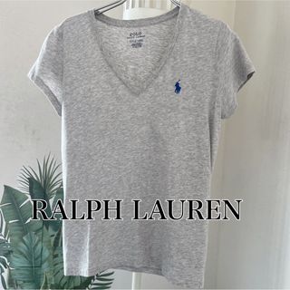 ポロラルフローレン(POLO RALPH LAUREN)のRALPH LAURENポロラルフローレン　ポニー刺繍深VネックTシャツ★グレー(Tシャツ(半袖/袖なし))