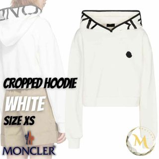 未使用・本物保証☆MONCLER Cropped レタリング パーカー　XS　黒