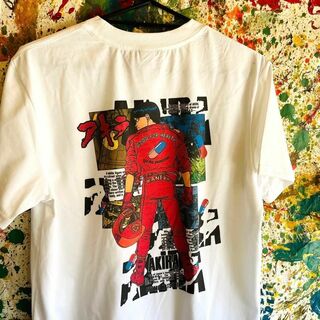AKIRA Tシャツ メンズ 新品 個性的 リプリント レトロ アニメ 白T(Tシャツ/カットソー(半袖/袖なし))