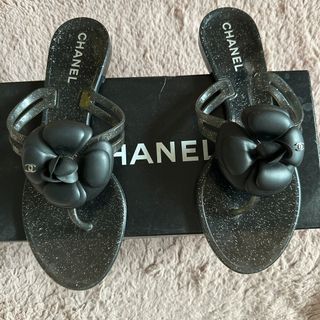 シャネル(CHANEL)のCHANEL  シャネル　カメリア　ピーチサンダル　36(ビーチサンダル)