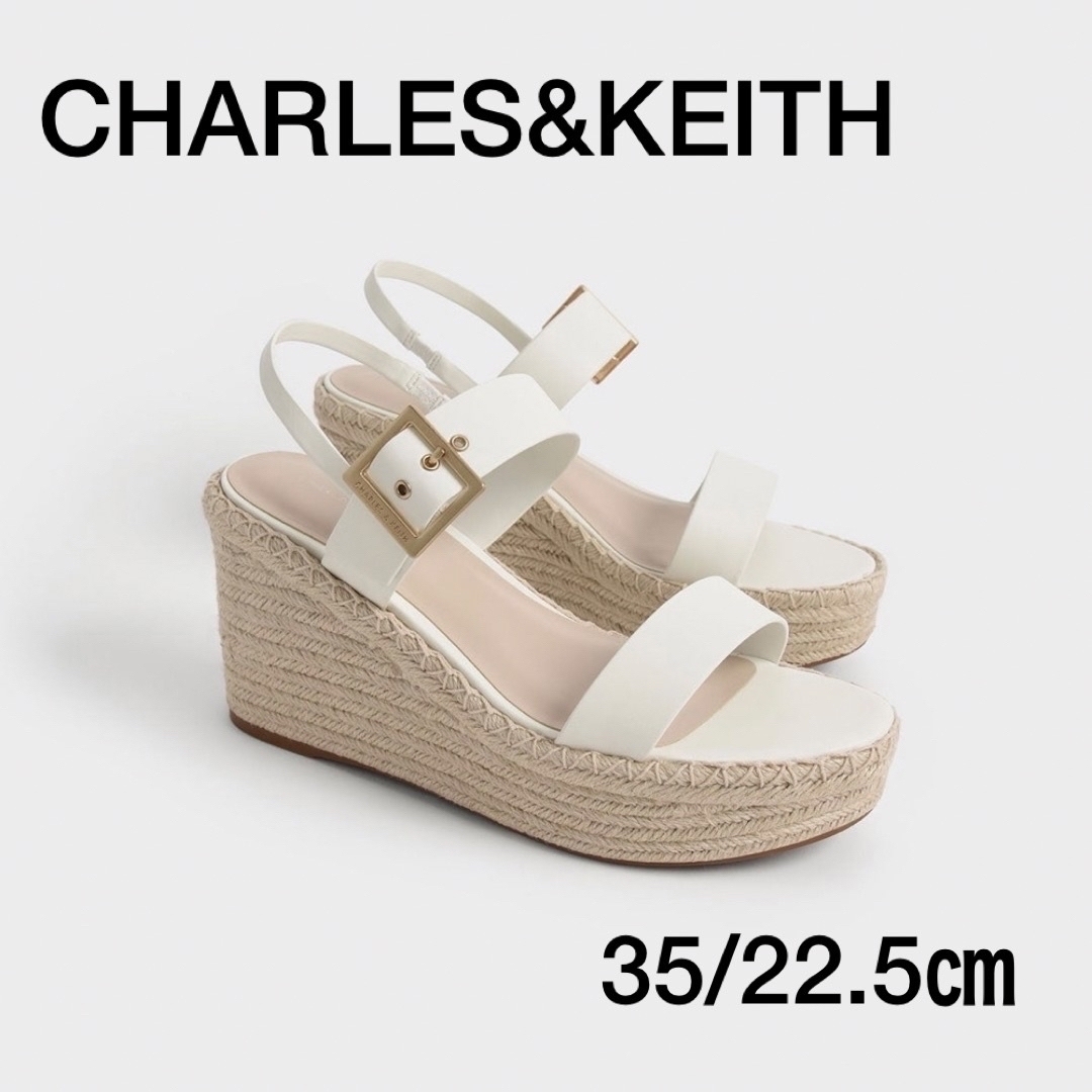 ☆美品☆CHARLES&KEITH バックルエスパドリーユウェッジ