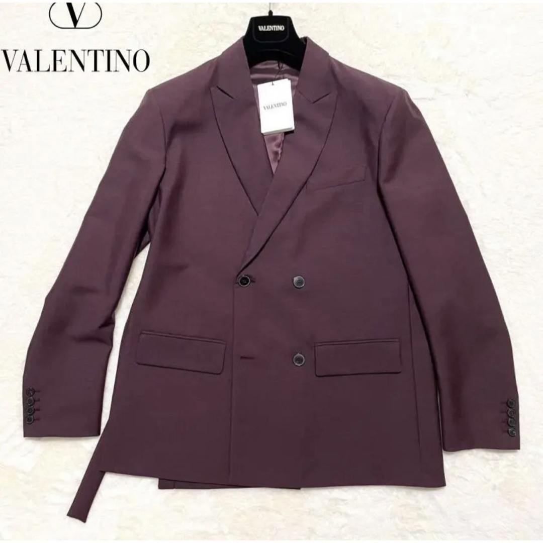 定価33万新品タグ付 VALENTINO モヘア60% ダブルブレストジャケット