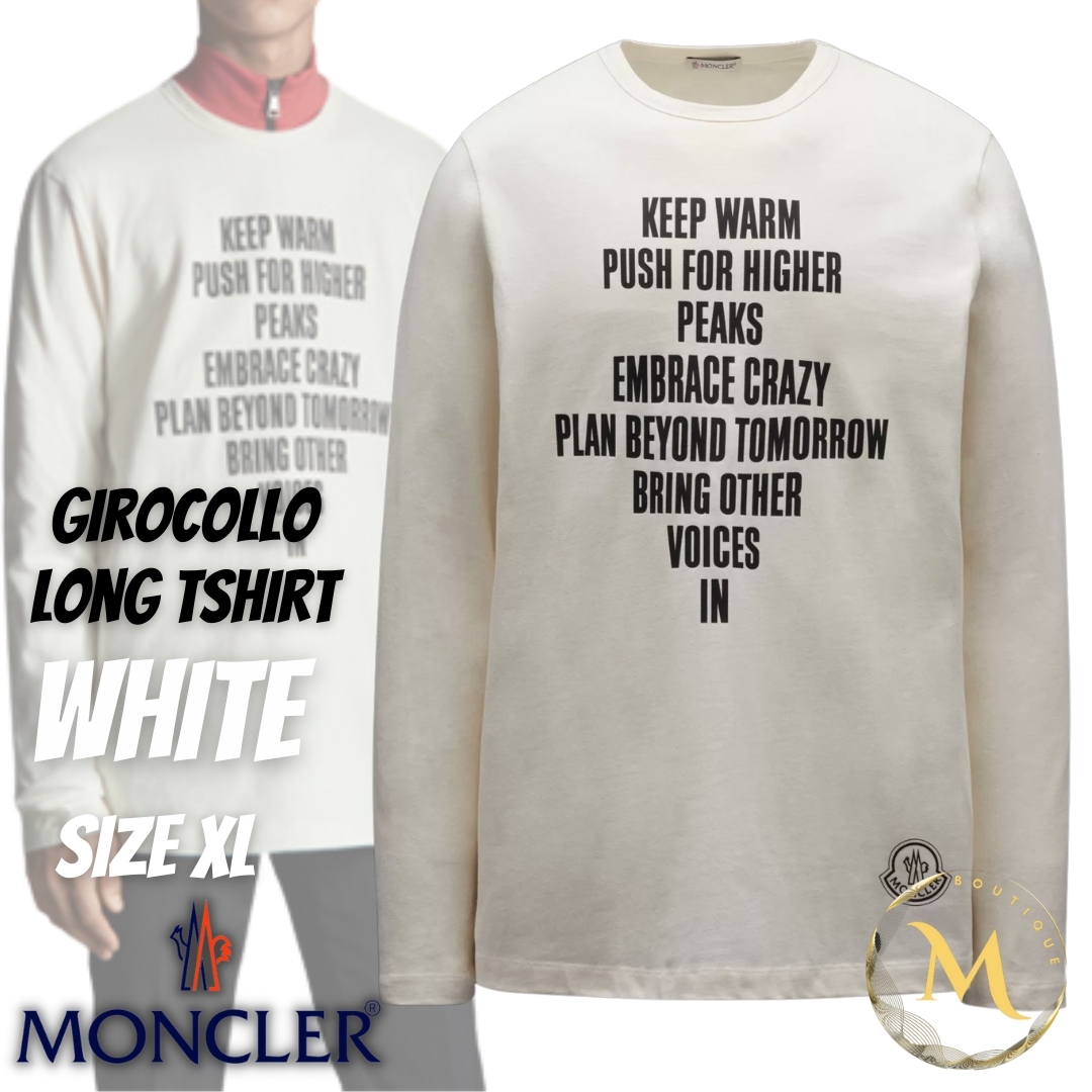 ☆新品未使用・本物保証☆MONCLER レタリングロゴ ロングTシャツ　白 XL