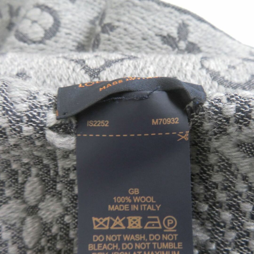 極美品▼2022年製 LOUIS VUITTON ルイヴィトン M70932 エシャルプ モノグラムクラシック マフラー グリクレール 伊製 メンズ 正規品 箱