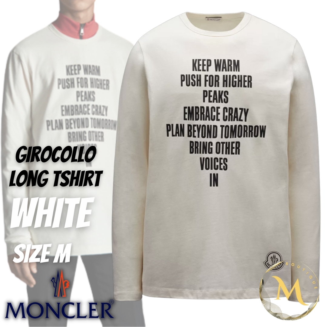 ☆新品未使用・本物保証☆MONCLER レタリングロゴ ロングTシャツ 白色 ...