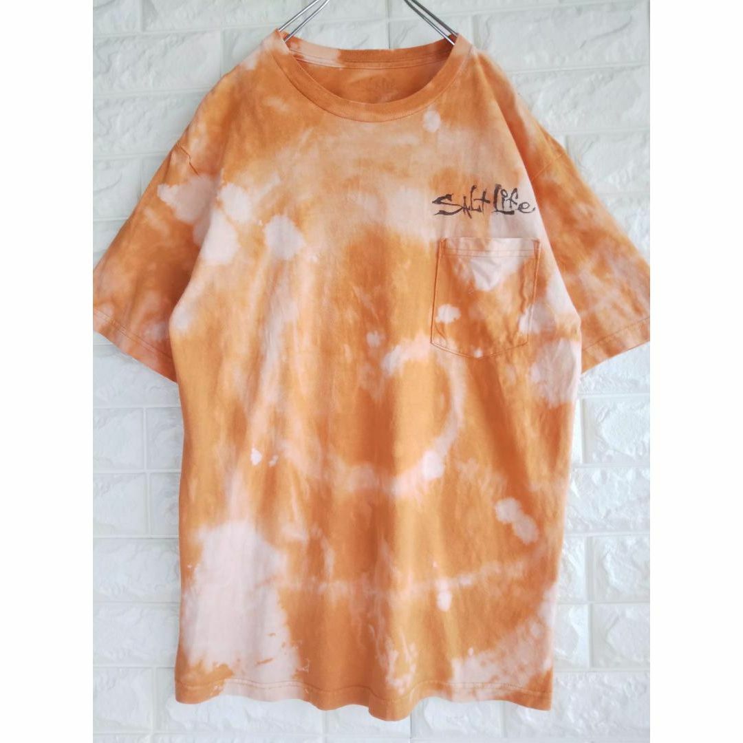 【00s】Salt Life 米国輸入 デカロゴ タイダイ Ｔシャツ　3281 メンズのトップス(Tシャツ/カットソー(半袖/袖なし))の商品写真