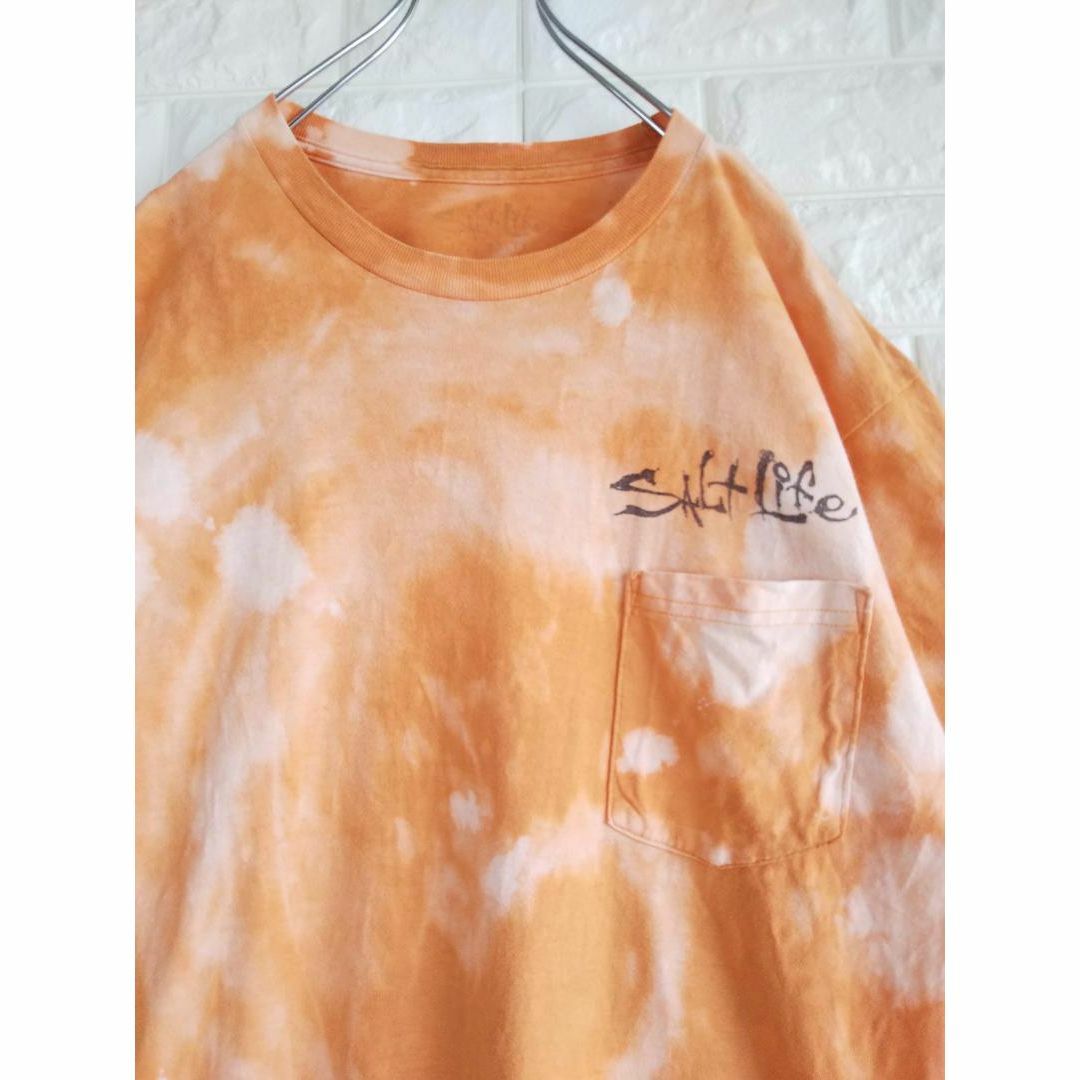 【00s】Salt Life 米国輸入 デカロゴ タイダイ Ｔシャツ　3281 メンズのトップス(Tシャツ/カットソー(半袖/袖なし))の商品写真