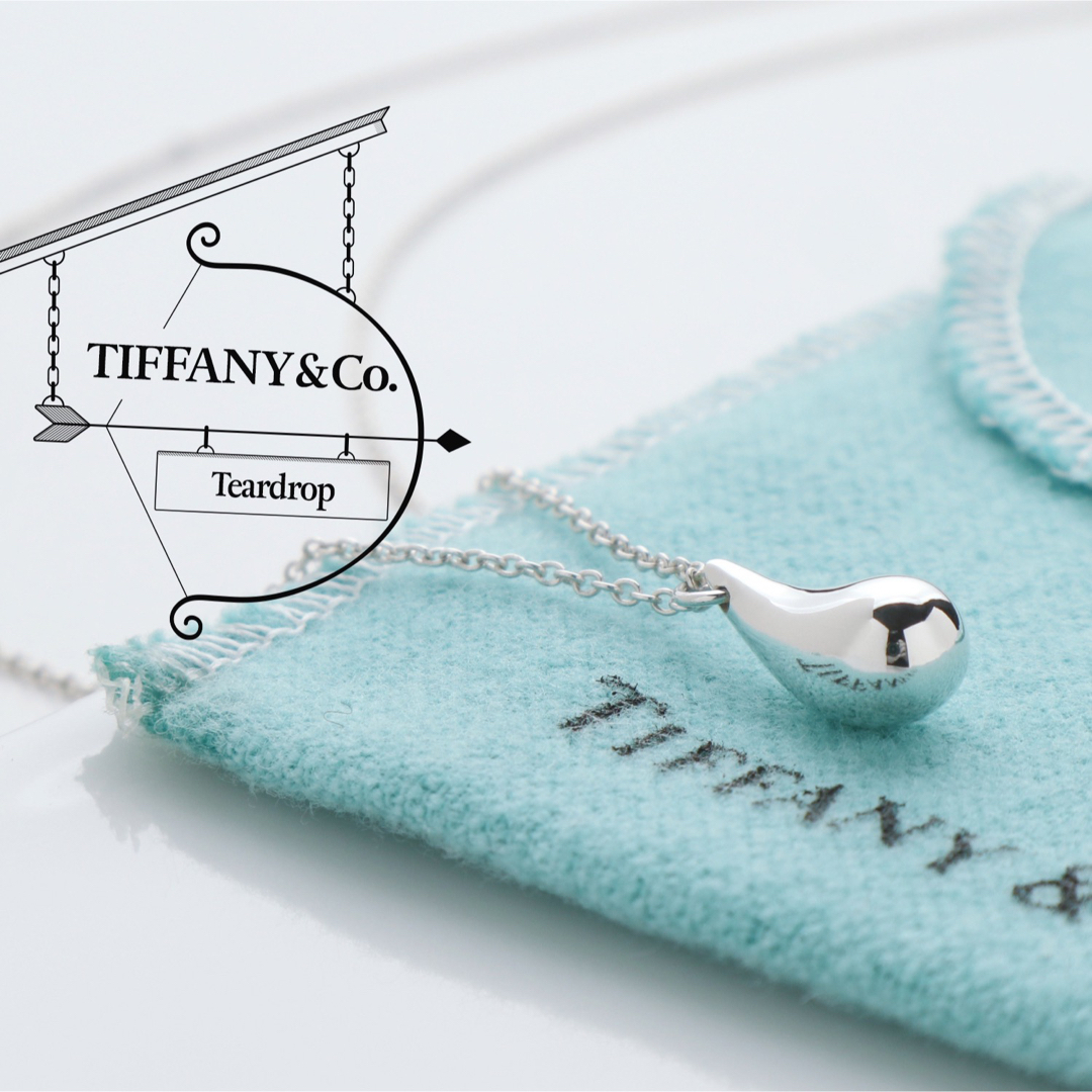 希少 TIFFANY&Co ティファニー ピアス ティアドロップ Lサイズ 銀-