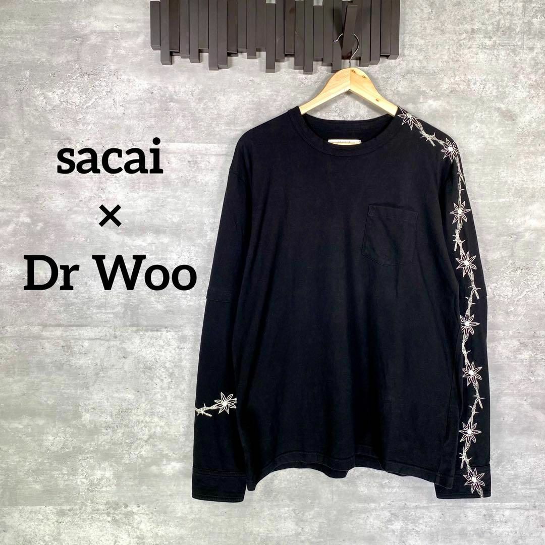 『sacai×Dr Woo』サカイ (3) レイヤードTシャツ / 刺繍