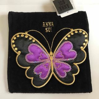 アナスイ(ANNA SUI)のANNA SUI タオルハンカチポーチ　黒　未使用(ハンカチ)