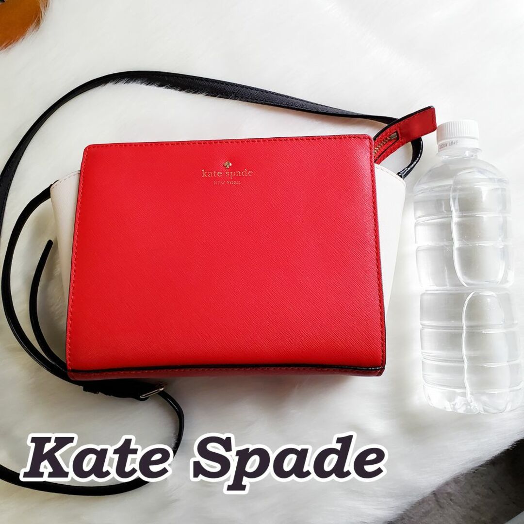 Kate spade ショルダーバック ケイトスペード 赤 白　美品・ 2