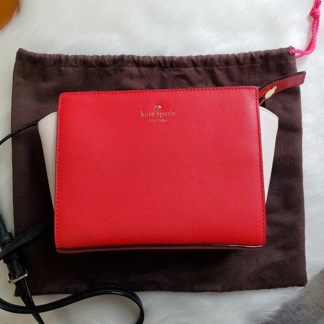 Kate spade ショルダーバック ケイトスペード 赤 白　美品・ 4