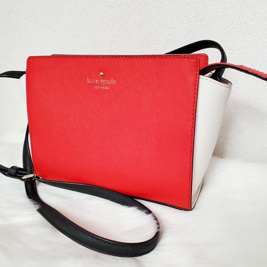 Kate spade ショルダーバック ケイトスペード 赤 白　美品・ 7