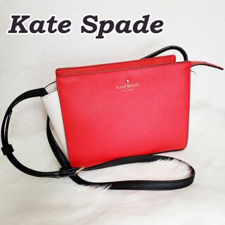 ケイトスペードニューヨーク(kate spade new york)のKate spade ショルダーバック ケイトスペード 赤 白　美品・中古(ショルダーバッグ)