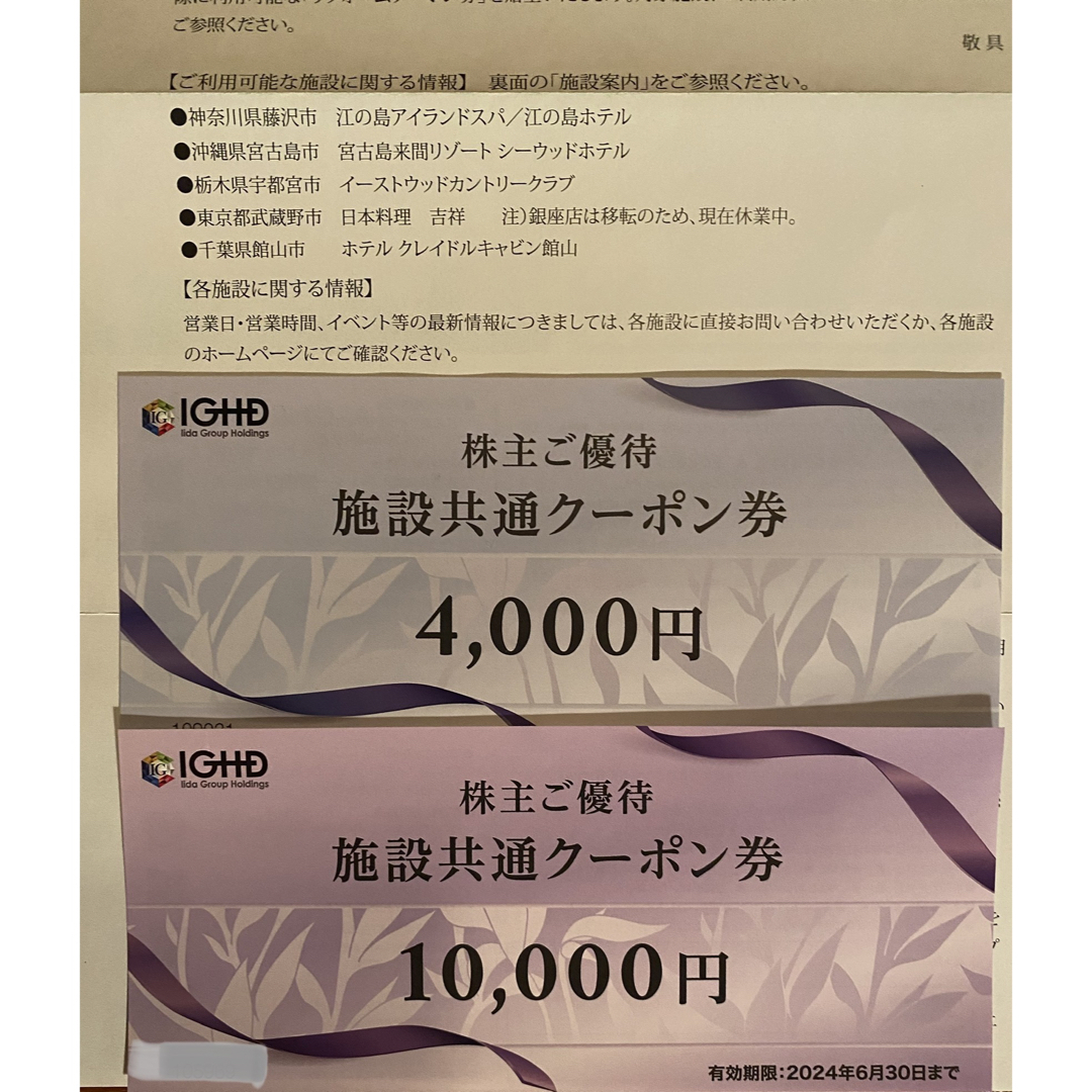 飯田グループ 株主優待 50,000円分 江の島アイランドスパほか