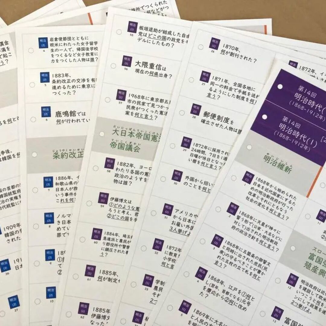 ☆応援価格☆【中学受験】社会[歴史] 予習シリーズ5年下 暗記カード全 