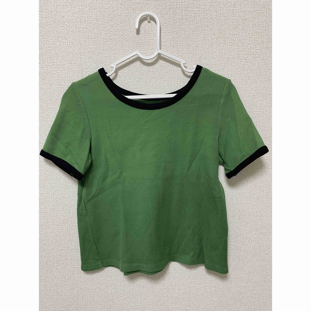 リンガーTシャツ　バイカラーリブカットソー レディースのトップス(カットソー(半袖/袖なし))の商品写真