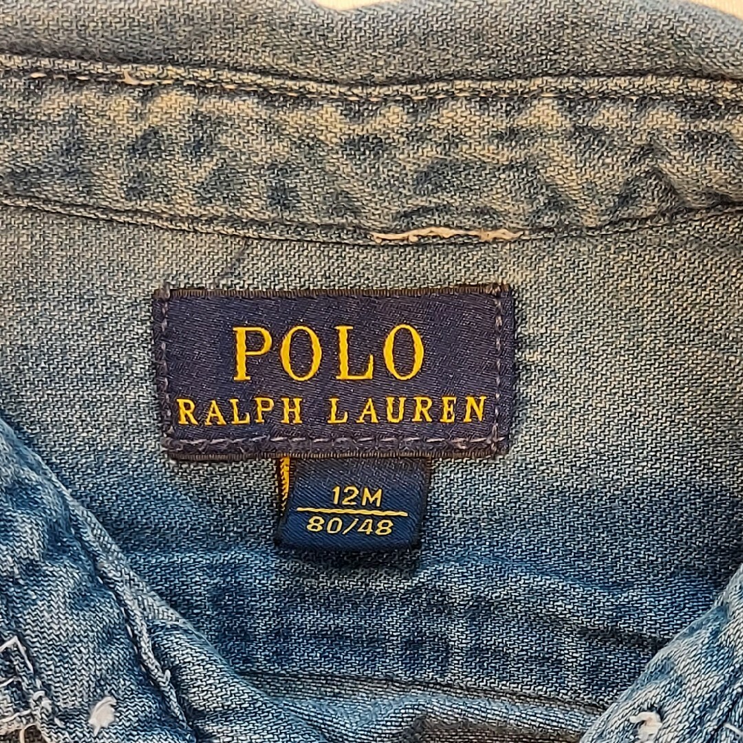 Ralph Lauren(ラルフローレン)のラルフローレン　デニムシャツ80 キッズ/ベビー/マタニティのベビー服(~85cm)(シャツ/カットソー)の商品写真