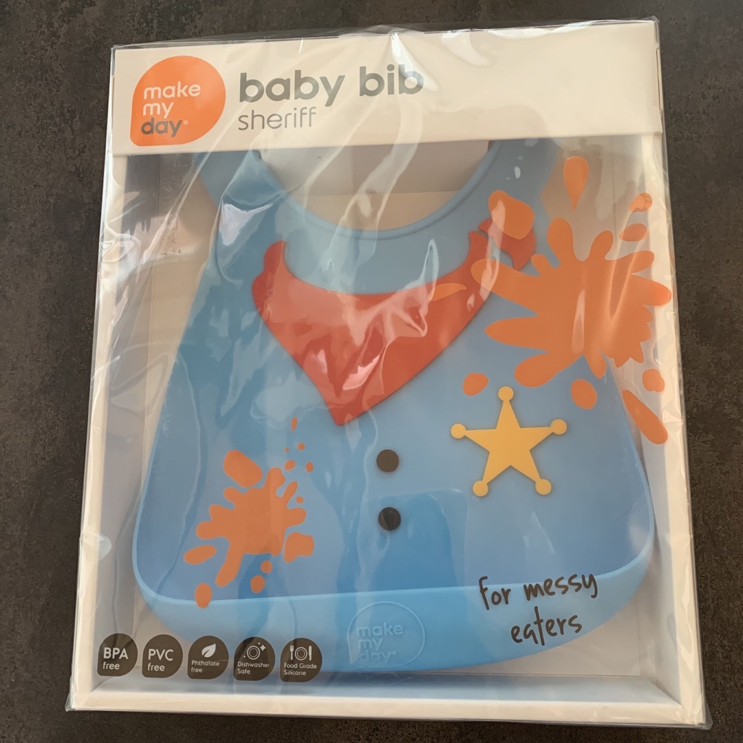 make my day(メイクマイデイ)のmake my day baby bib シェリフ キッズ/ベビー/マタニティの授乳/お食事用品(お食事エプロン)の商品写真